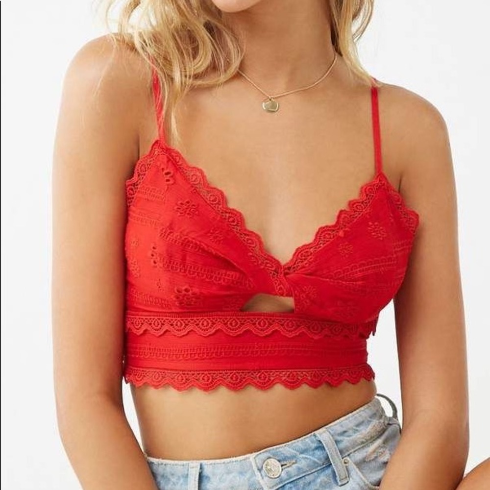 Red cropped cami